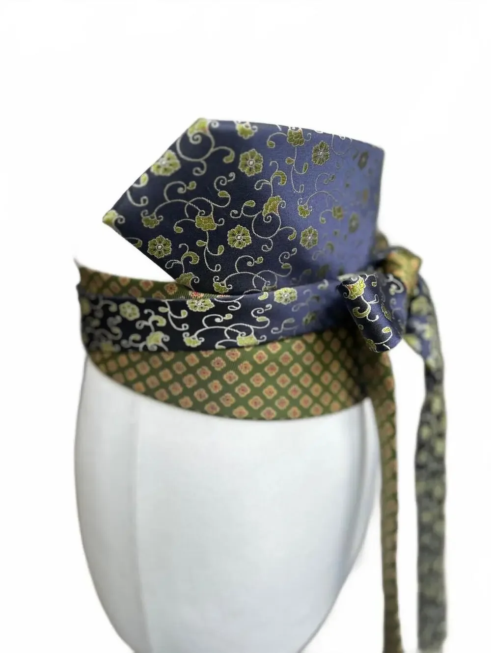 Upcycled Silk Necktie Obi Belt | Handmade Corset Style Belt | One-of-a-Kind | OS